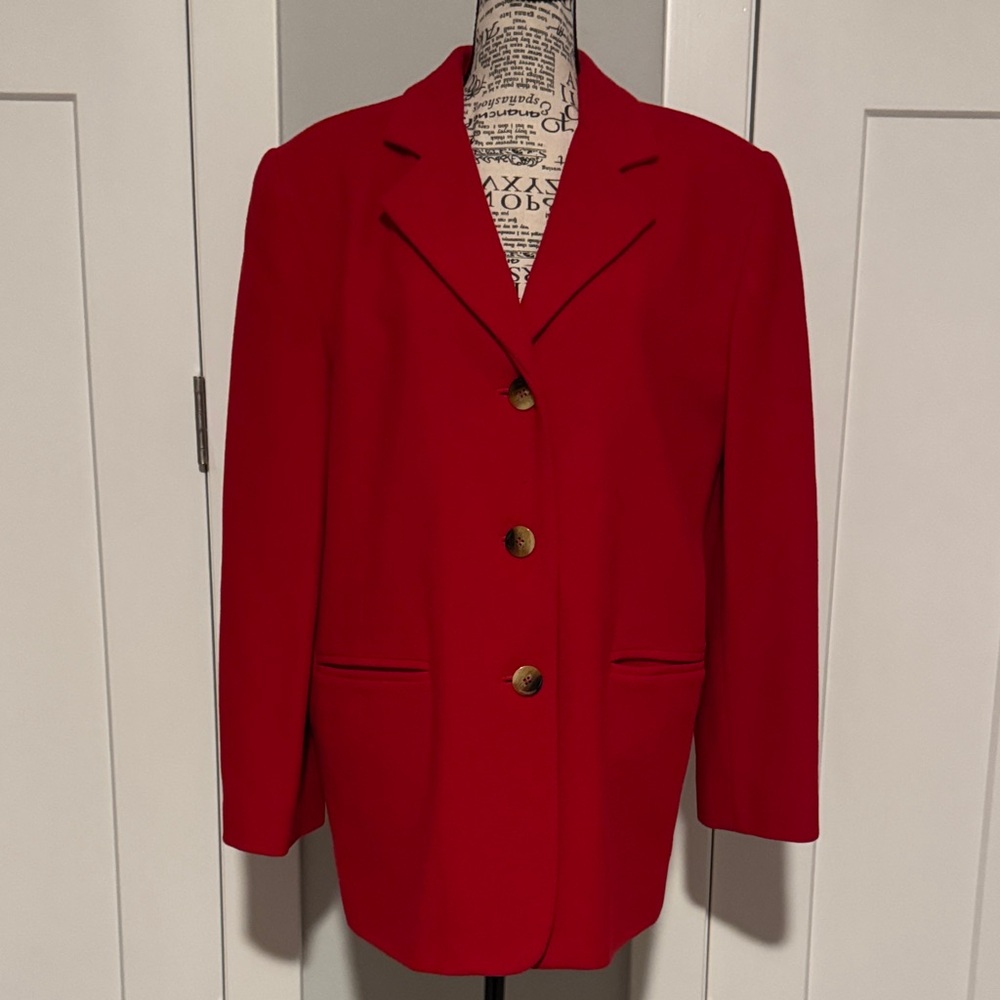 Harve Benard Vibrant Red Overcoat Blazer